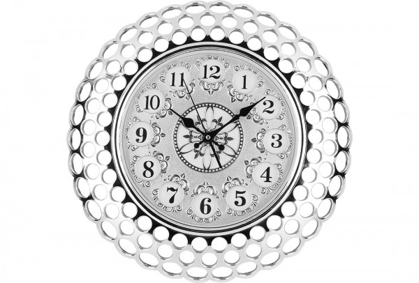 Bavary | Wanduhr | Dekoration | Aus Mikanit | Rund | Silber | By-d308j