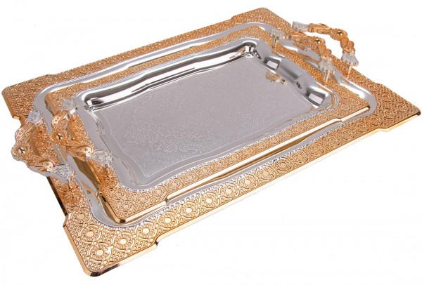 Bavary | 2er Elegance Serviertablett | Hochwertig | Gold | By-2208l-mh53g